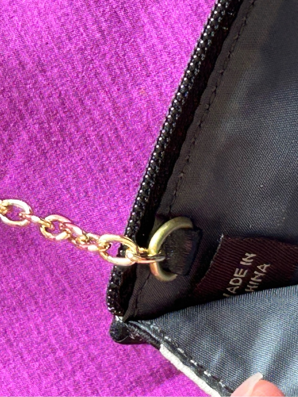 Coach Signature Scribble Print Card & Coin Holder Black and Ivory Gold Key Ring - Picture 10 of 11